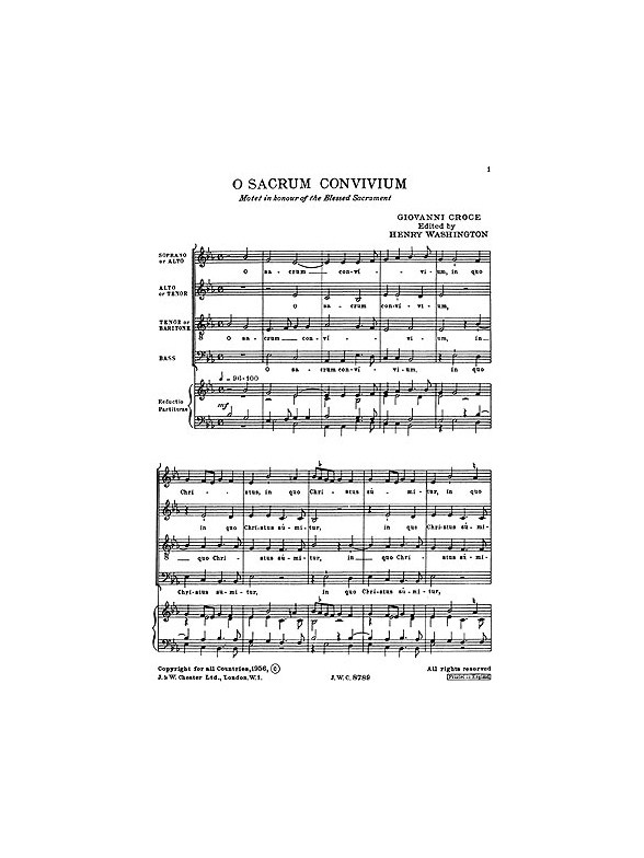 Giovanni Croce: O Sacrum Convivium