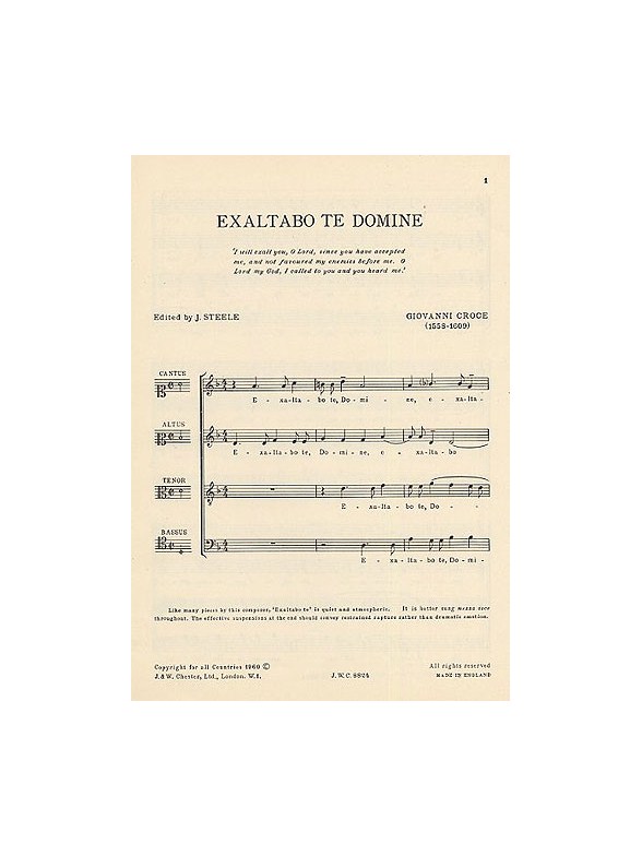 Giovanni Croce: Exaltabo Te Domine
