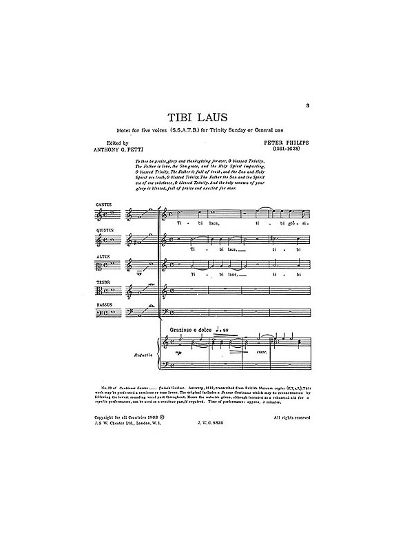 Peter Philips: Tibi Laus, Tibi Gloria