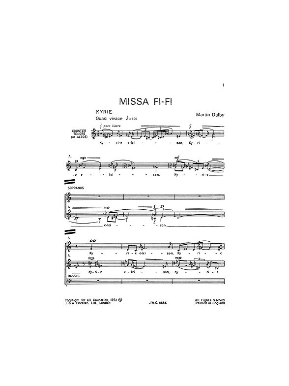 Dalby: Missa Fi-fi (Vocal Score)