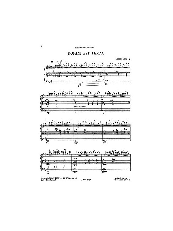 Lennox Berkeley: Domini Est Terra (Vocal Score)
