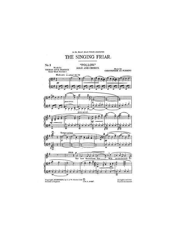 Fleming: Singing Friar Songs Of The Greenwood (Vocal Score)