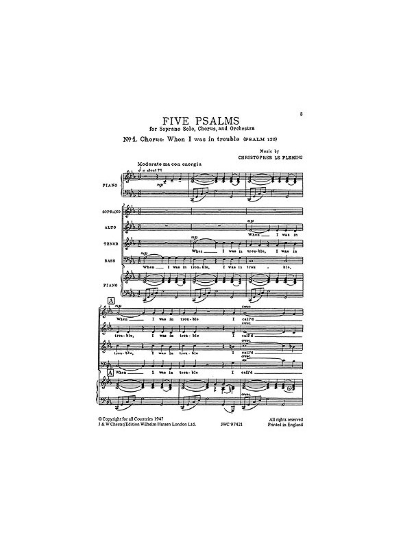 Fleming: Five Psalms (Vocal Score)