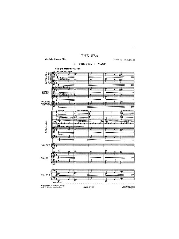 Kendell, I The Sea Score And Parts