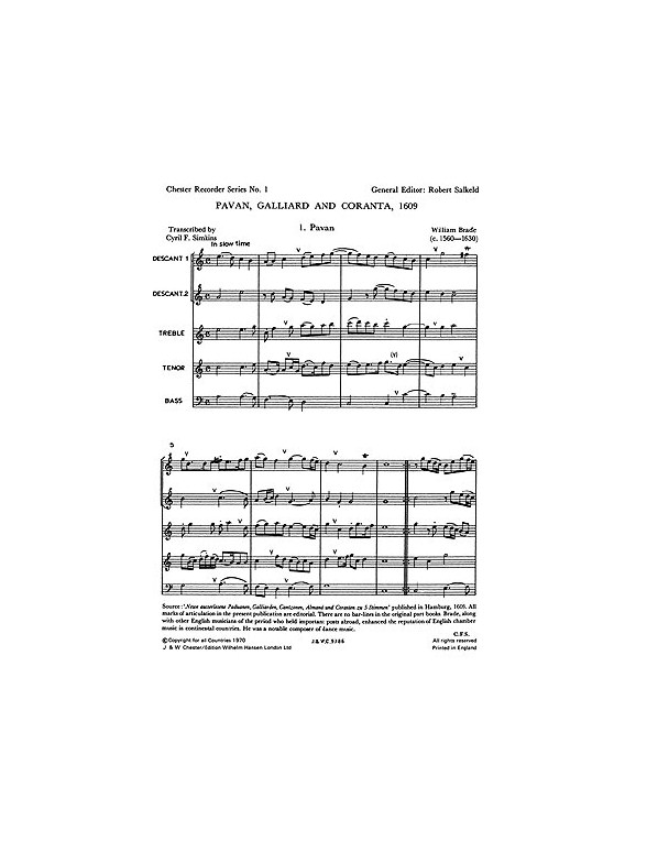 Brade: Pavane, Galliard And Corranta