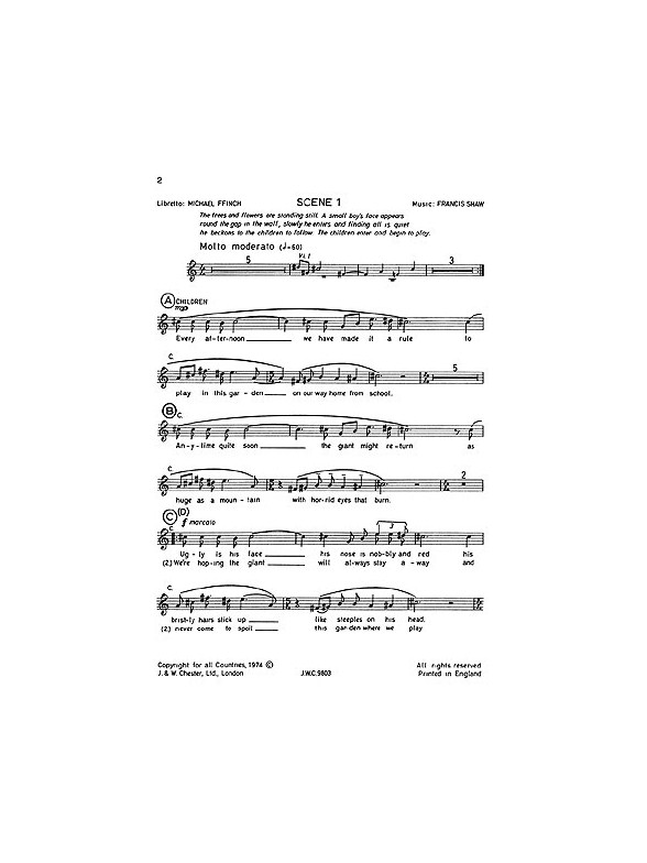 Francis Shaw: The Selfish Giant (Chorus Part)