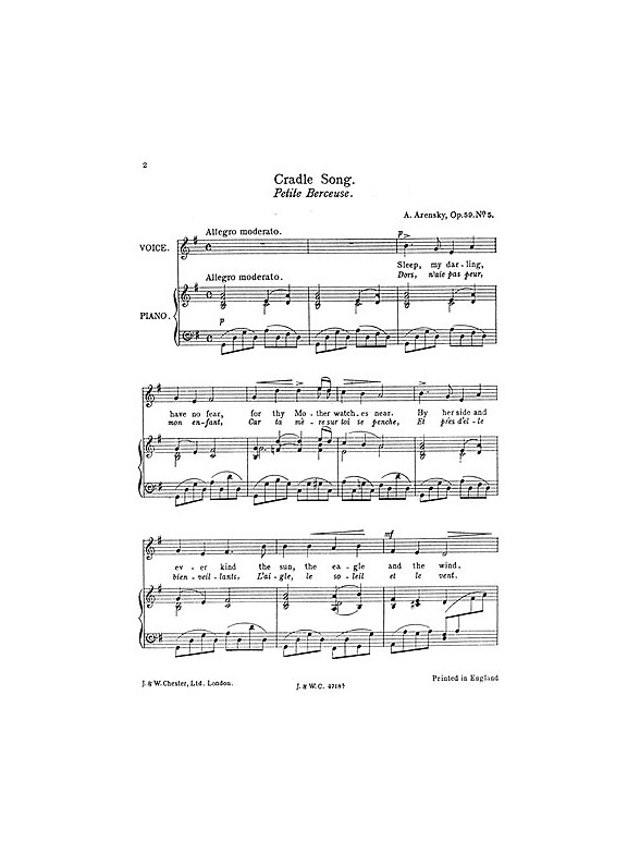Anton Arensky: Cradle Song Op.59 No.5