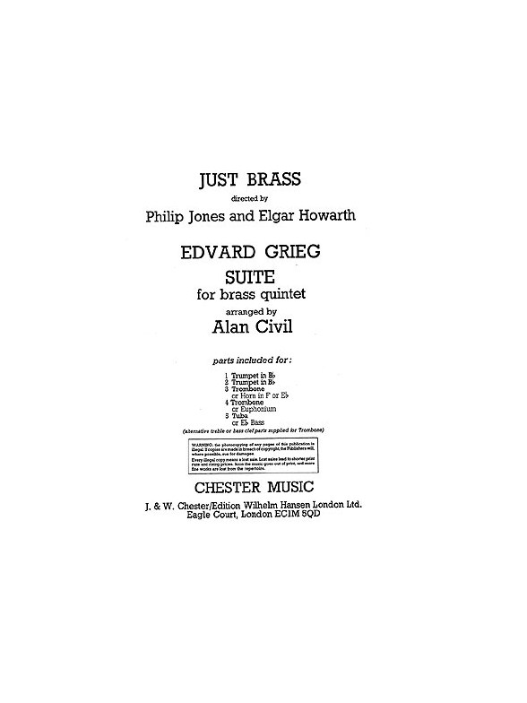 Edvard Grieg: Brass Suite (Just Brass No.19)