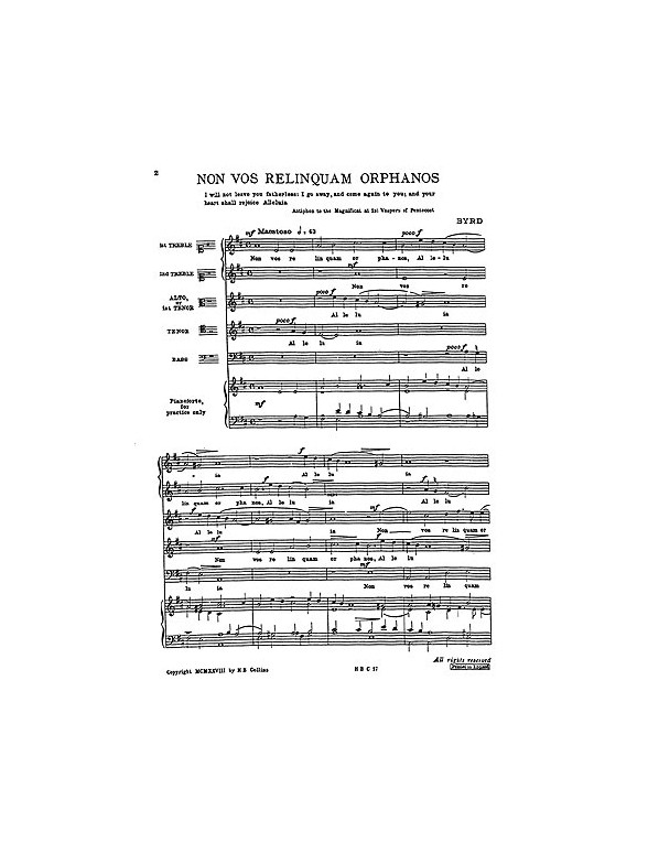 William Byrd: Non Vos Relinquam Orphanos (SSATB)