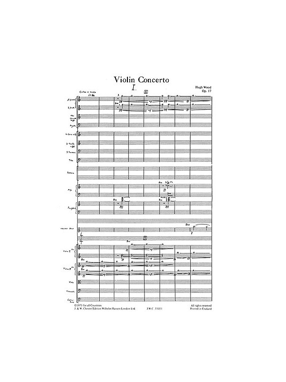 Hugh Wood: Concerto For Violin And Orchestra Op. 17 (Full Score)