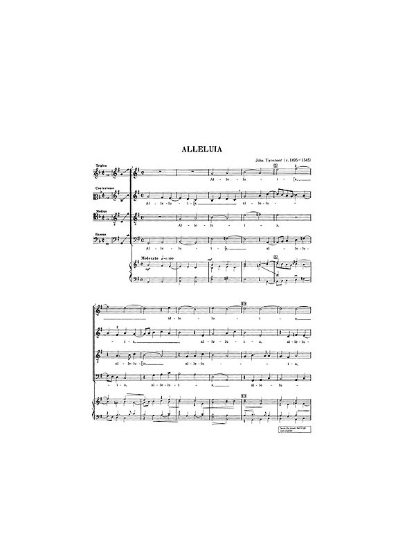 Taverner, J Alleluia Satb (From Chester Motet Book 2-english)