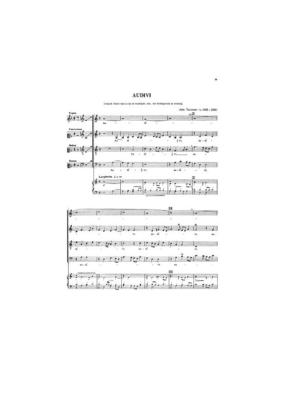 Taverner, J Audivi Satb (From Chester Motet Book 2-english)