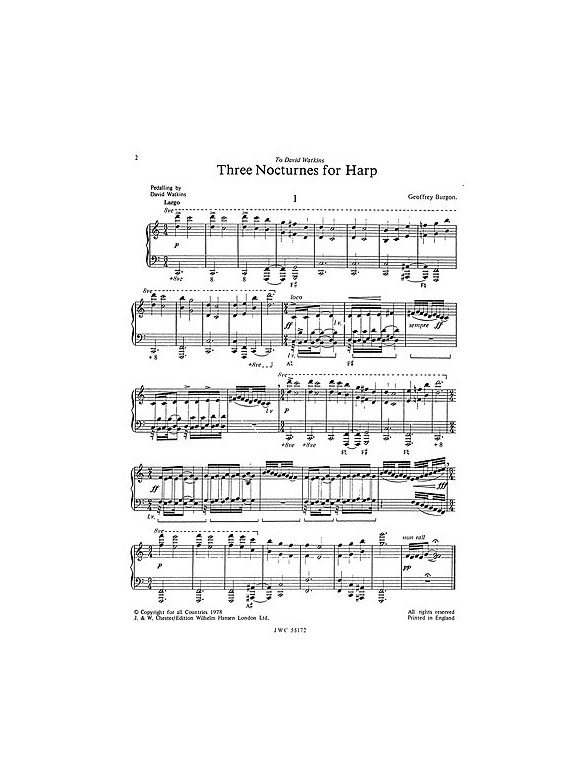 Geoffrey Burgon: Three Nocturnes For Harp