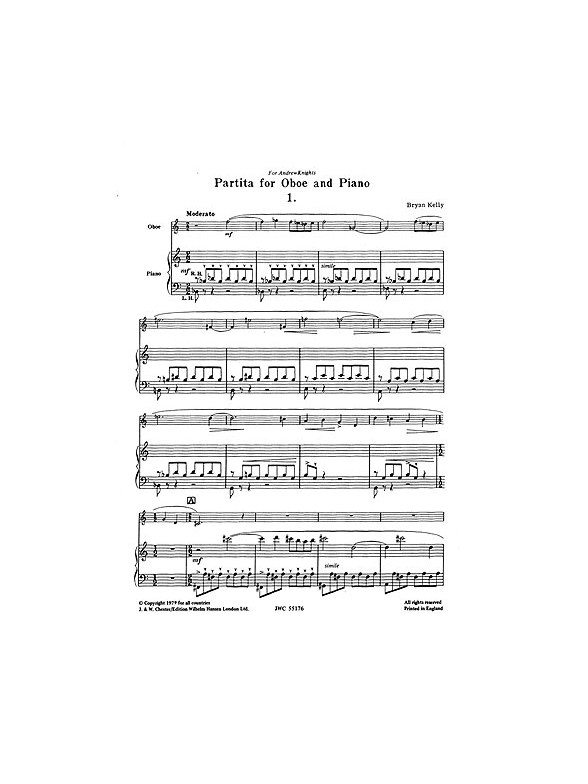 Bryan Kelly: Partita for Oboe and Piano