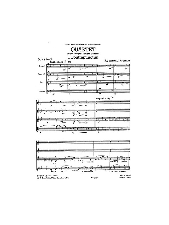 Raymond Premru: Quartet for Brass (Just Brass No.35)