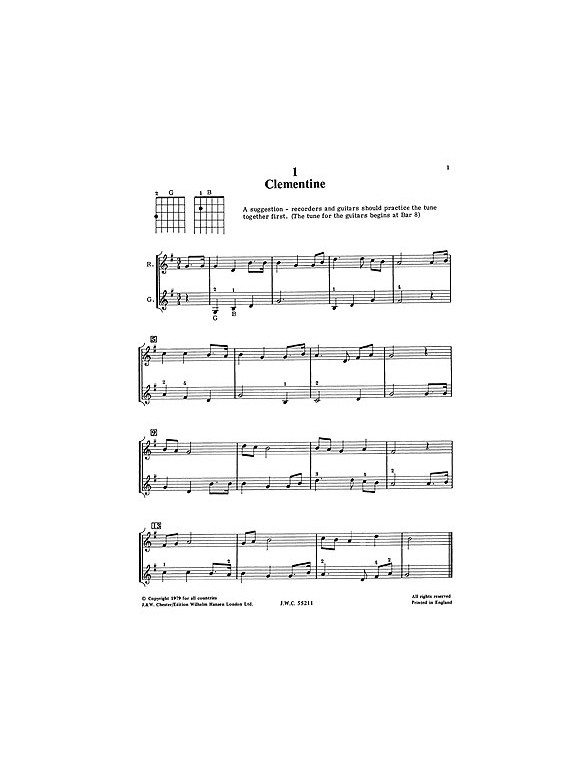 Starting Together Easy Duets For Recorder And Guitar Groups Volume 2