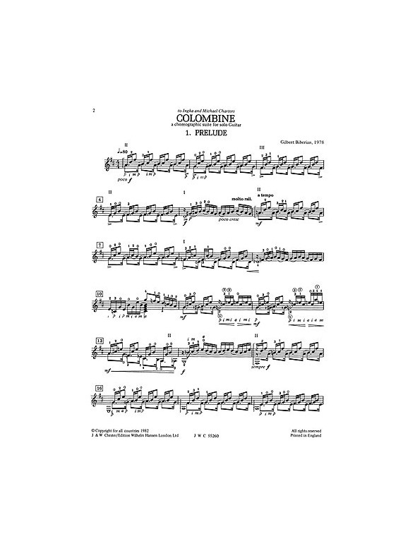 Biberian: Columbine - Suite For Solo Guitar