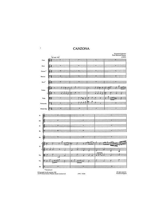 Peter Maxwell Davies: Canzona (After Giovanni Gabrieli)