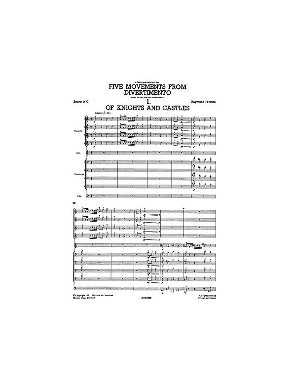 Raymond Premru: Five Movements From Divertimento For Brass (Just Brass No.42)