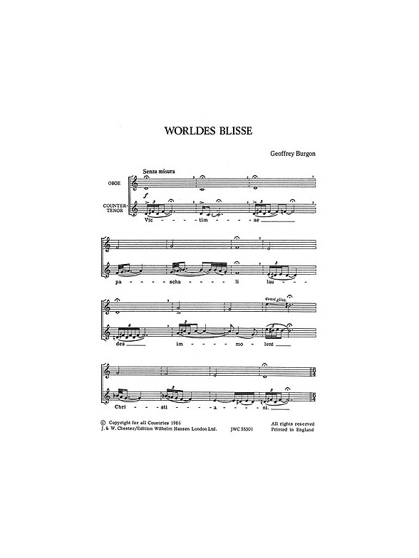 Burgon Worlde's Blisse (1971) Ct Or C/oboe (me)