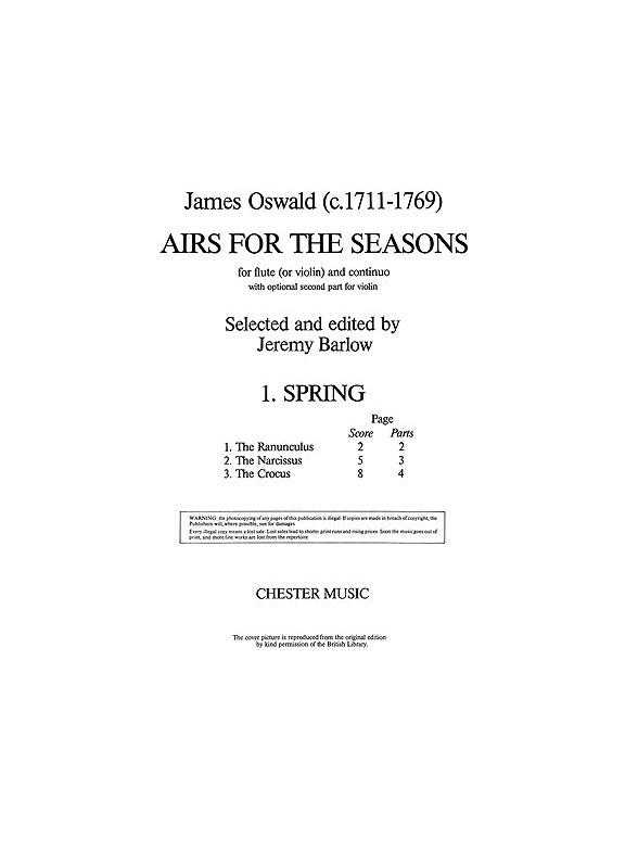 Oswald: Airs For The Seasons: No.1 Spring For Flute And Piano