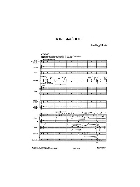 Maxwell Davies: Blind Man's Buff (Full Score)