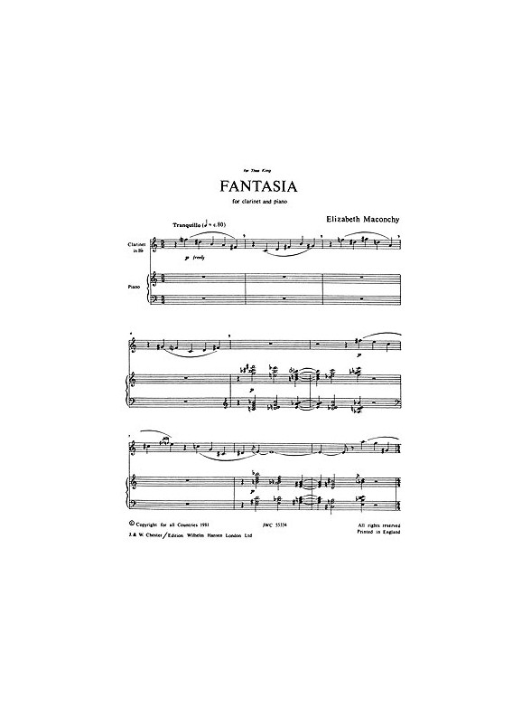 Elizabeth Maconchy: Fantasia For Clarinet And Piano