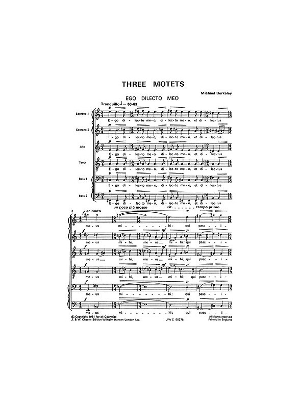 Michael Berkeley: Three Motets