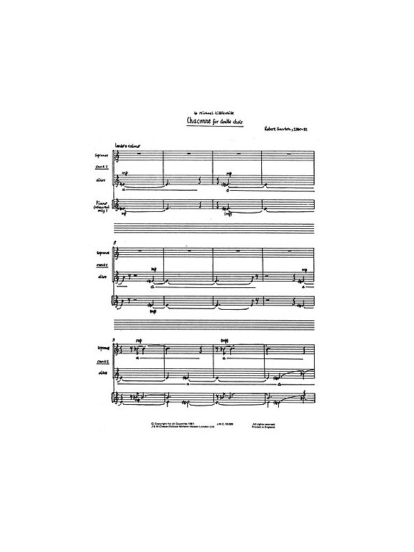Robert Saxton: Chaconne for Double Choir