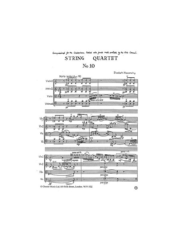 Elizabeth Maconchy: String Quartet No.10 (Score/Parts)