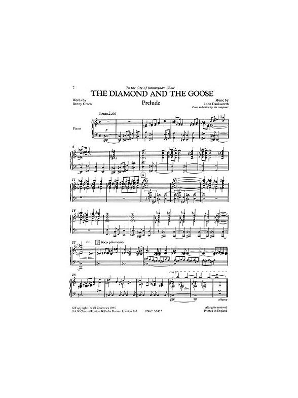 John Dankworth: The Diamond And The Goose (Vocal Score)