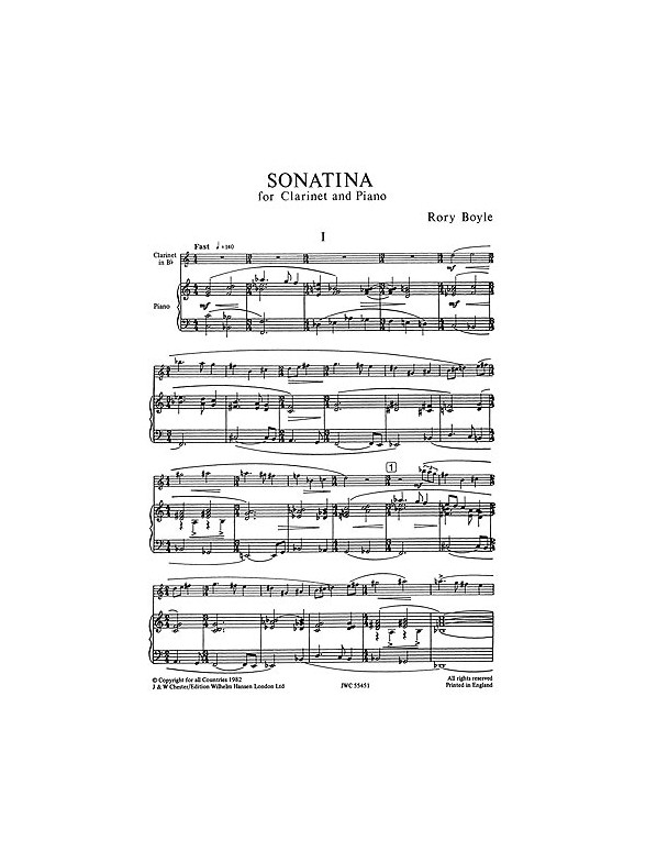 Boyle: Sonatina for Clarinet and Piano