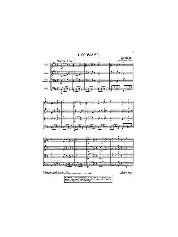 Easy String Quartets Book One (Score And Parts)
