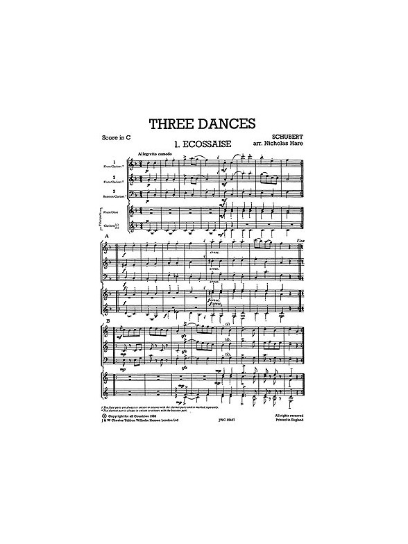 Mixed Bag No.15: Franz Schubert - Three Dances (Score/Parts)