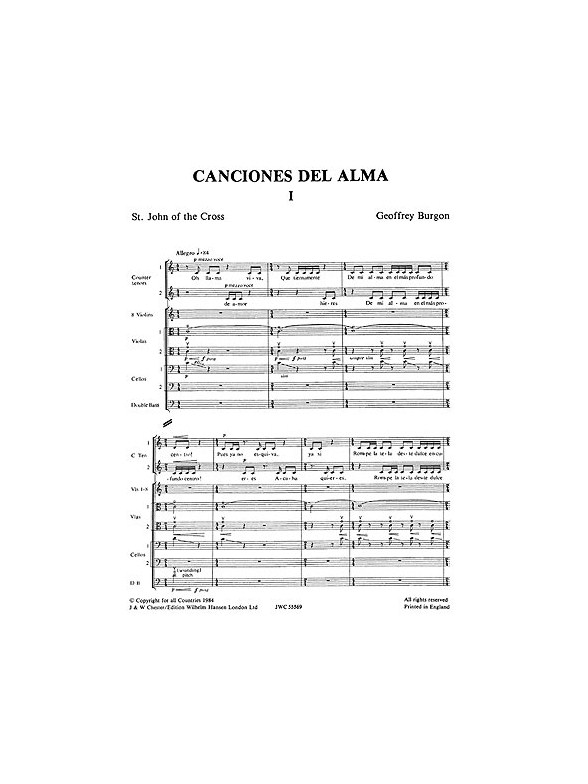 Geoffrey Burgon: Canciones Del Alma (Full Score)