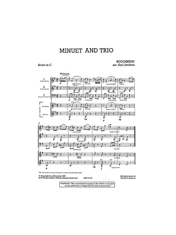 Mixed Bag No.19: Luigi Boccherini - Minuet And Trio (Score/Parts)