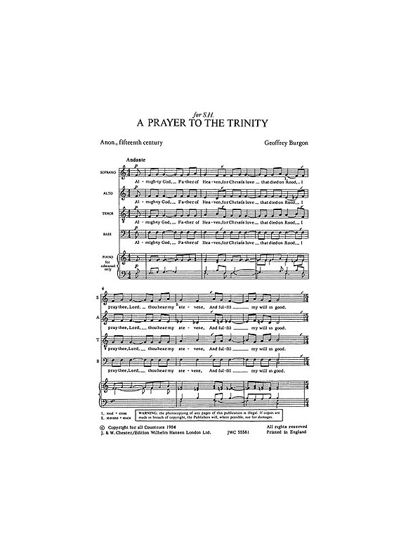 Geoffrey Burgon: A Prayer To The Trinity