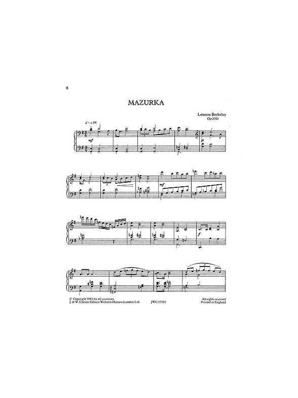 Lennox Berkeley: Mazurka Op.101b