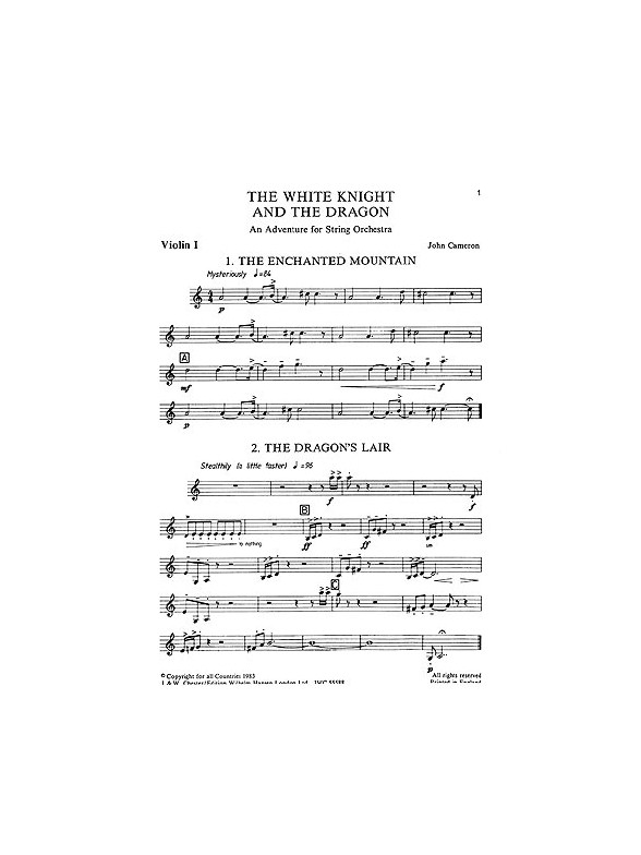 John Cameron: Playstrings Moderately Easy No. 7 White Knight And Dragon