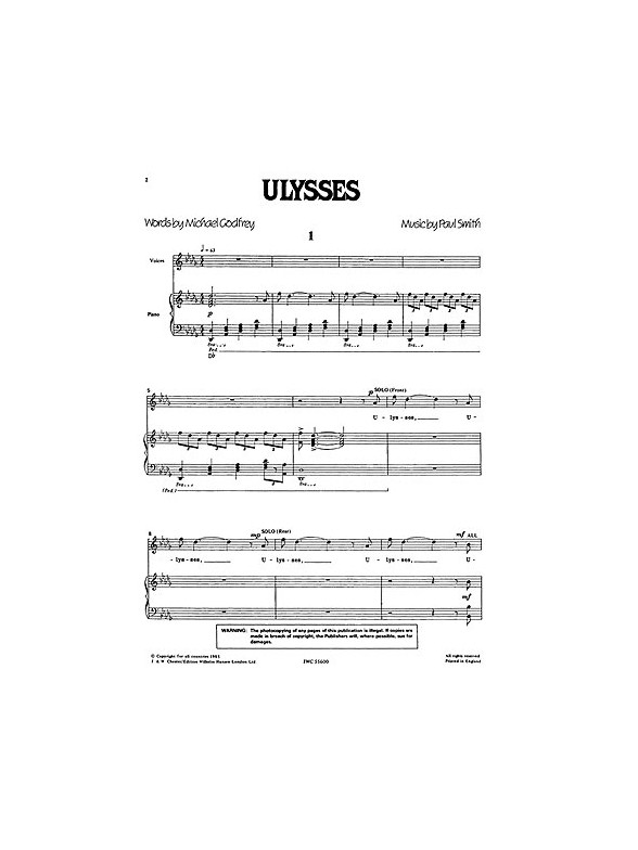 Ulysses Vocal Score