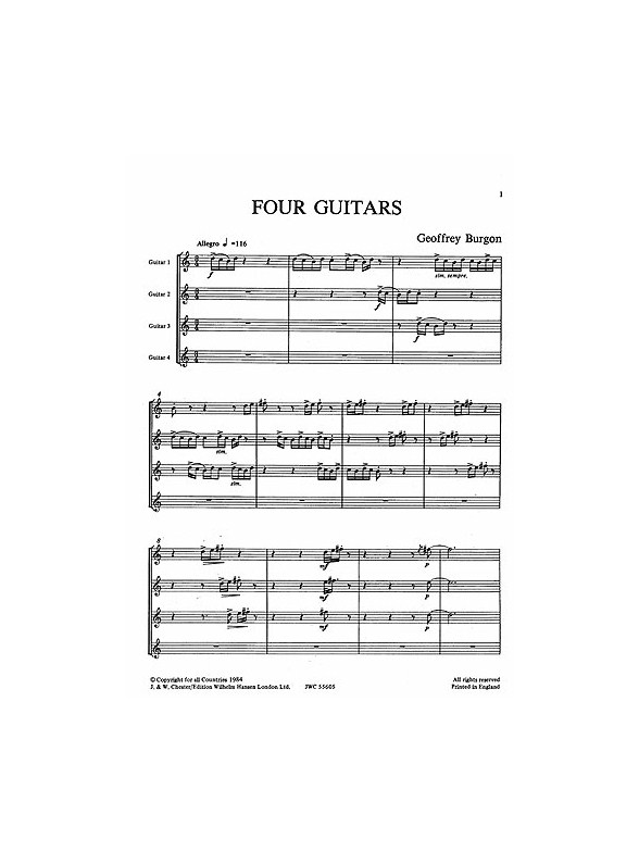 Burgon: Four Guitars (Score and Parts)