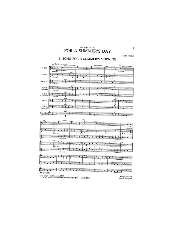 Playstrings Easy No. 11 For A Summer?s Day (Knight)