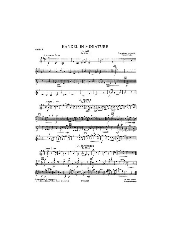Playstrings Moderately Easy No. 9 Handel In Miniature