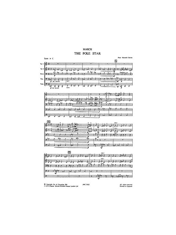 Peter Maxwell Davies: March On The Pole Star (Score)