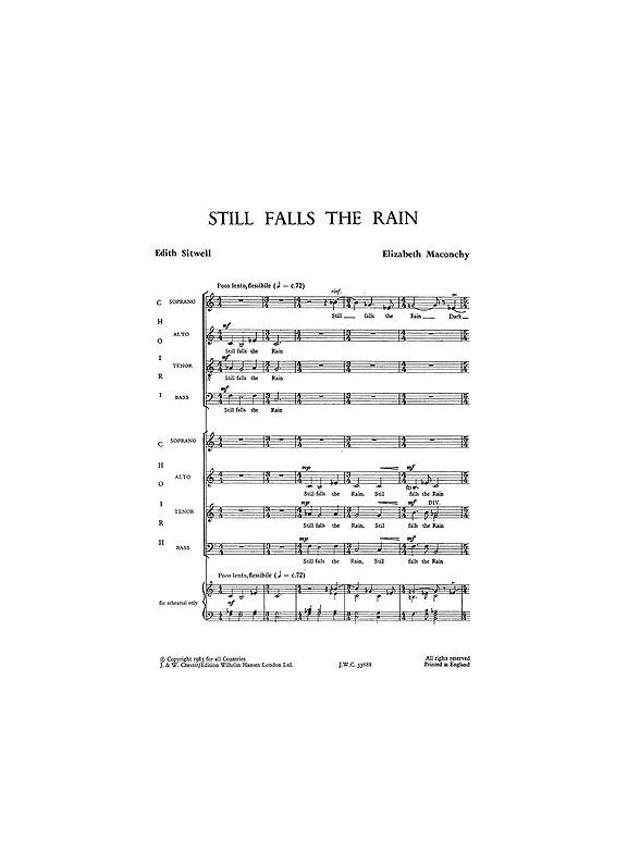 Maconchy: Still Falls The Rain for Double Choir