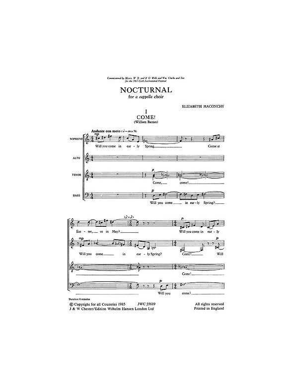 Maconchy: Nocturnal for SATB Chorus