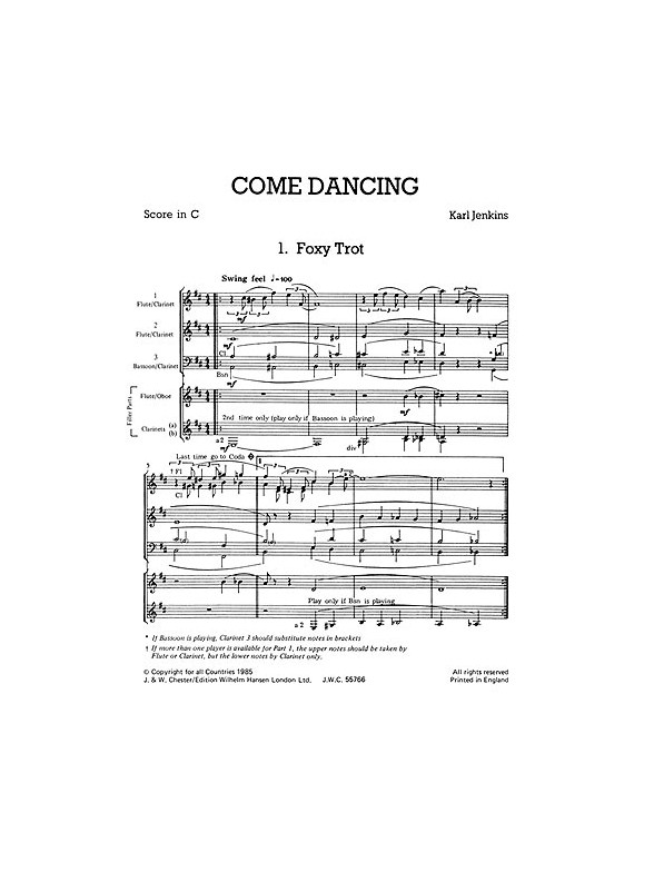 Mixed Bag No.27: Karl Jenkins - Come Dancing (Score/Parts)