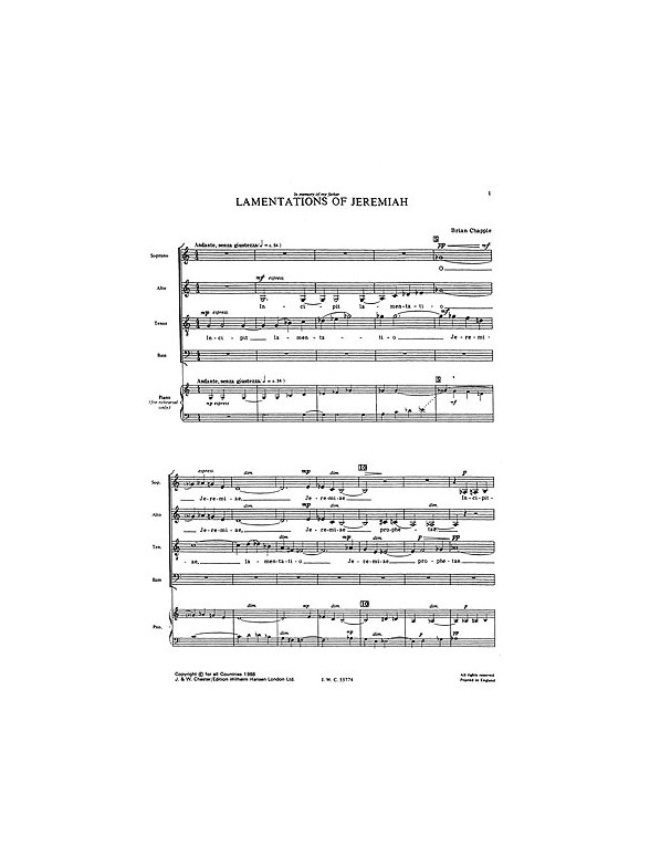 Brian Chapple: Lamentations of Jeremiah