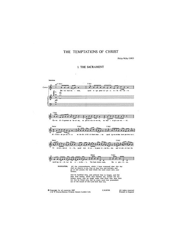 Philip Wilby: The Temptations Of Christ (Vocal Score)
