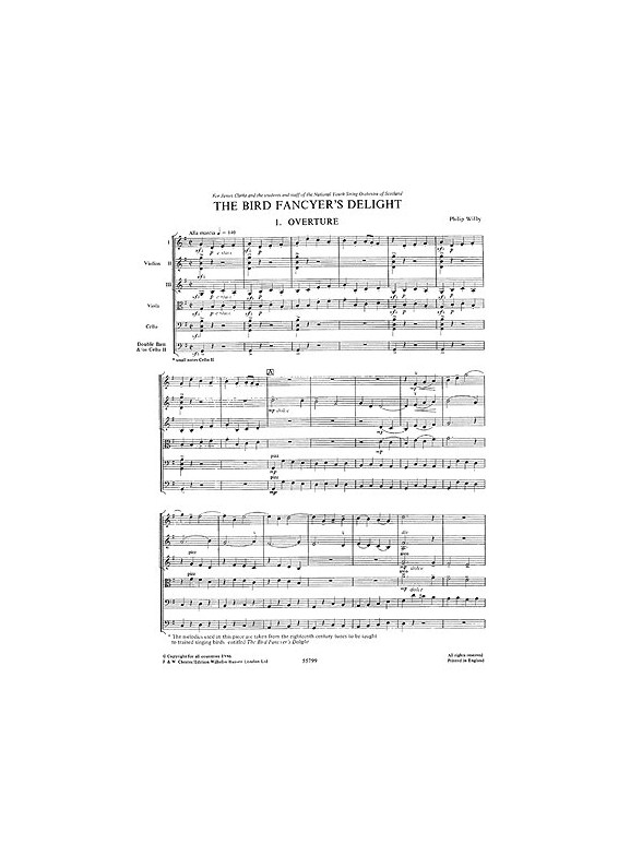 Playstrings Moderately Easy No. 12 The Bird Fancyer?s Delight (Wilby)